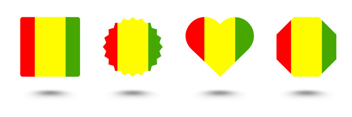 Fototapeta premium Set of Guinea flags button 