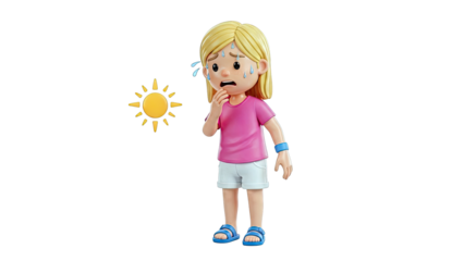 Child sweating in the sun