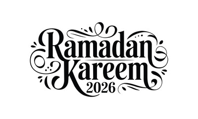 Fototapeta premium Ramadan Kareem 2026 decorative text