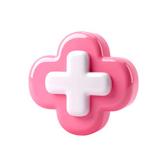 Obraz premium Medical cross clipart isolated. 3d rendering. PNG with transparent background
