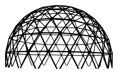 Geodesic Dome Vector - Minimalist Silhouette © Tharindu