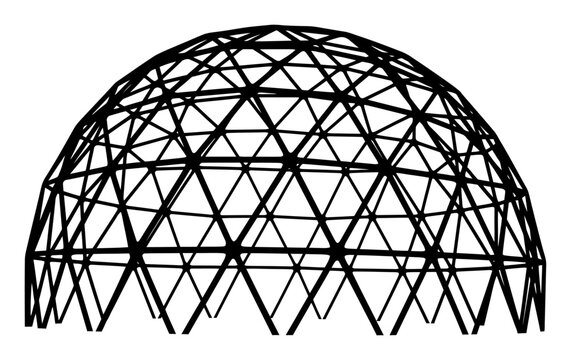 Geodesic Dome Vector - Minimalist Silhouette