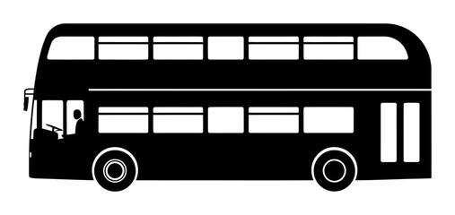London Bus Silhouette - Minimalist Vector Illustration