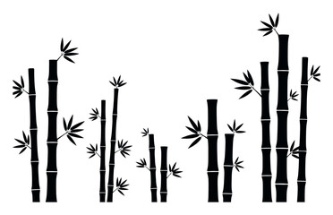Bamboo Silhouette - Minimalist Vector Illustration