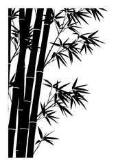 Bamboo Silhouette - Minimalist Vector Illustration
