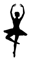 Ballerina Silhouette - Minimalist Vector Illustration