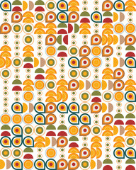 Organic Geometric Shapes in a Repeating Abstract Composition