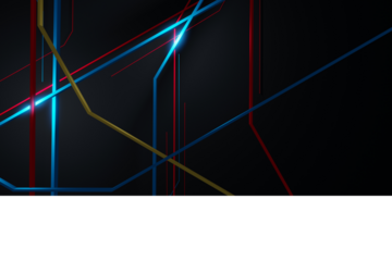 3D Render of Black Template with Neon Light Lines