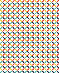 Colorful Retro Geometric Petal Pattern
