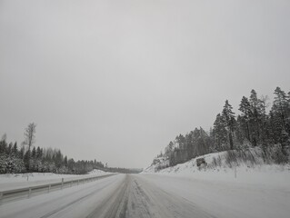 road in winter, Orange weather warning for Sweden, January 2026, climate change