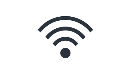 Wi-Fi Symbol Icon, Representing Wireless Internet Signal and Connectivity on Isolated White Background