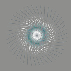 Abstract Teal Spiral Grid Vortex on Gray Background