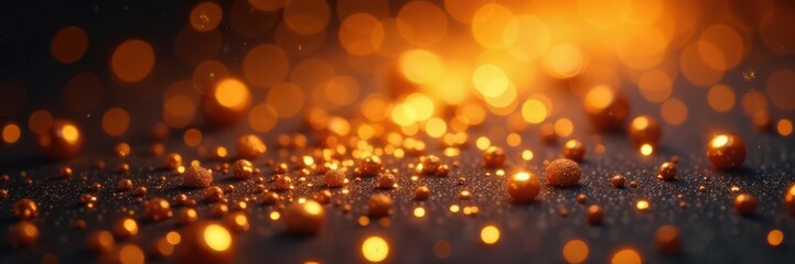 Golden glitter confetti, scattered, vibrant shine, holiday, luxury, high-resolution