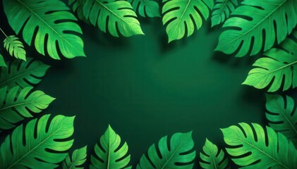 Luxurious green vector floral pattern, tropical leaves, pattern, premium