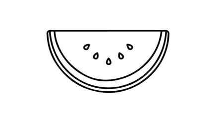 Obraz premium A Simple Line Art watermelon slice illustration