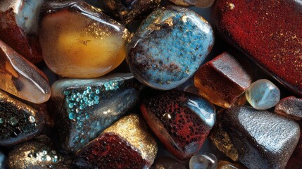 Colorful polished stones