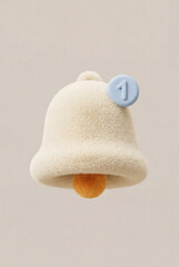 3d notification bell with number icon