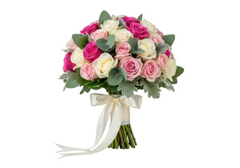 Bouquet of pink and white roses