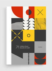 Abstract geometrical pattern. Mosaic. Art composition. Cover design template. Vector illustration for brochure, diary, notebook or notepad.