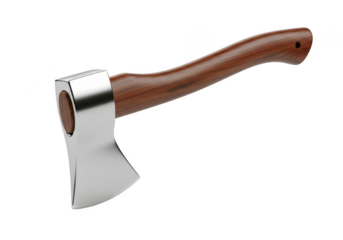 Silver axe with wooden handle
