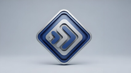 Blue Diamond Shape with Arrow Symbol.