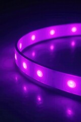 Intense purple glow, curved electric light strip , cosmic, power