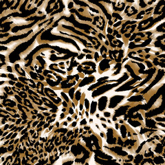 Illustration leopard pattern, textile animal print.