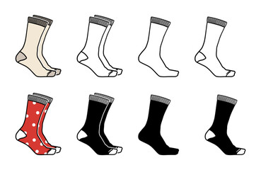 Socks icon set isolated without background.