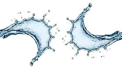 Splashes of water in motion