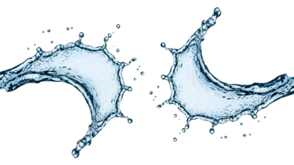 Splashes of water in motion