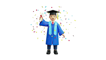 Graduation Celebration with Confetti