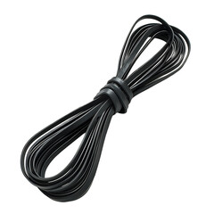 Black Rubber Cable Tie Reusable Isolated On Transparent Background