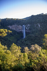 Cable car cabin overlooking Caracol Waterfall in Canela Brazil