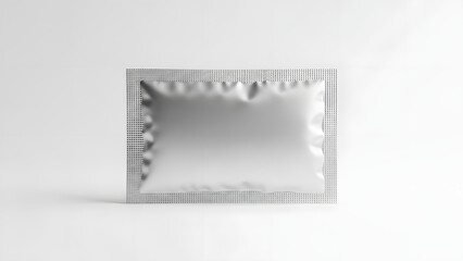 A condom wrapper on a clean white background for health and safety concepts