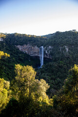 Cable car cabin overlooking Caracol Waterfall in Canela Brazil