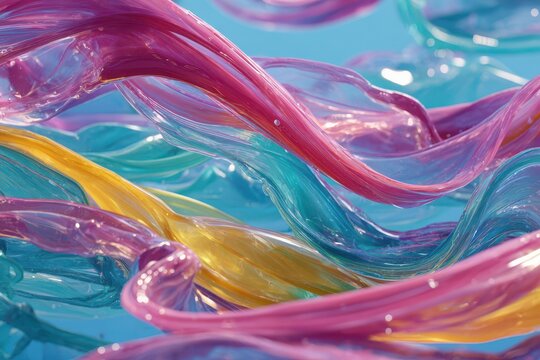 Colorful dye swirls in clear liquid: dynamic diffusion art with flowing textures - Powered by Adobe