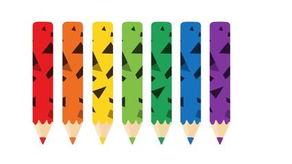 Colorful pencils illustration creative tools for education and design