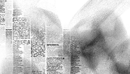 Overlay old black newspaper paper grunge vintage background. Grunge halftone style