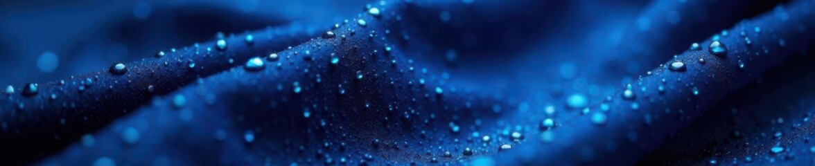 Deep navy fabric, water beading, subtle sheen , dark blue, navy, gear