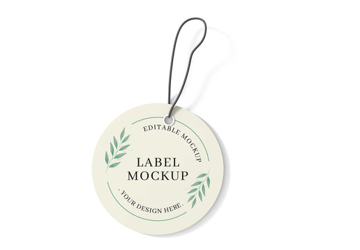 Round Paper Hanging Tag Mockup