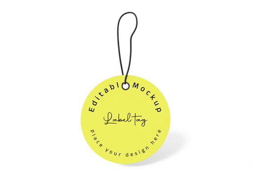 Editable Round Label Tag Mockup