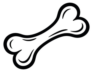 Obraz premium Line art illustration of a bone depicting a classic design for pet and animal related projects