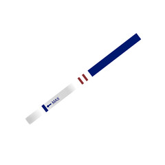 Naklejka premium hCG pregnancy test strip, a rapid test used to detect the presence of the human chorionic gonadotropin hormone in urine