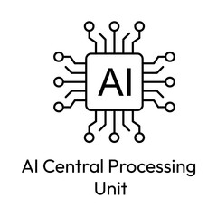 Smart AI CPU Icon Representing Intelligent Computing Power