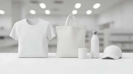 Clean Product Branding Mockup Set with Merchandise Items