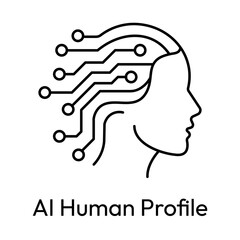 Smart AI Human Interface Icon Representing Machine Intelligence
