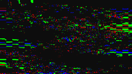 Glitch Error Background with RGB Digital Noise. Distorted Screen