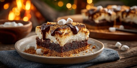 Decadent Smores Cake with Chocolate, Marshmallow, and Graham Cracker Layers for Any Celebration