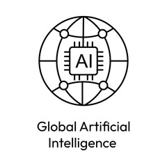 Worldwide AI Technology Symbol Representing Global Data Systems
