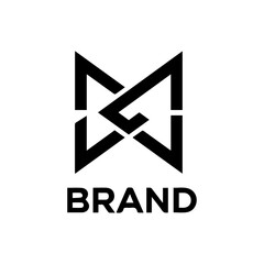 Abstract Geometric Logo Design with Letter G and the Word Brand